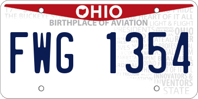 OH license plate FWG1354
