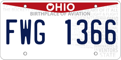 OH license plate FWG1366