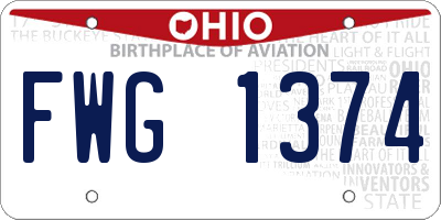 OH license plate FWG1374