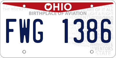 OH license plate FWG1386