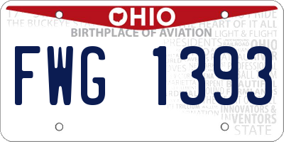 OH license plate FWG1393