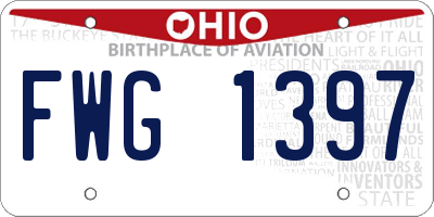 OH license plate FWG1397