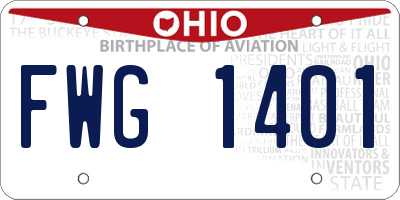 OH license plate FWG1401