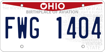 OH license plate FWG1404