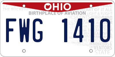 OH license plate FWG1410