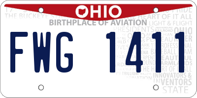 OH license plate FWG1411