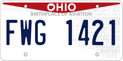 OH license plate FWG1421
