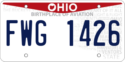 OH license plate FWG1426
