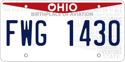 OH license plate FWG1430