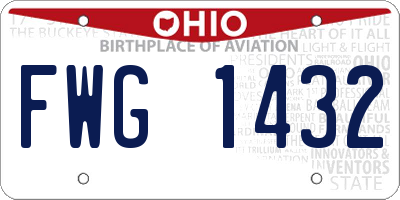 OH license plate FWG1432