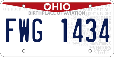 OH license plate FWG1434