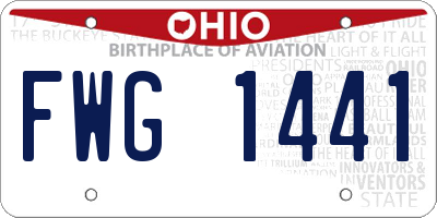 OH license plate FWG1441