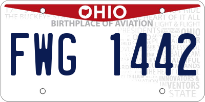 OH license plate FWG1442