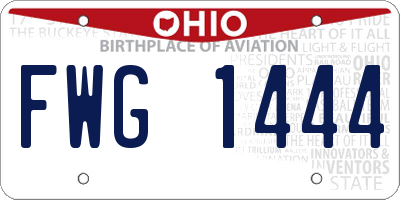 OH license plate FWG1444