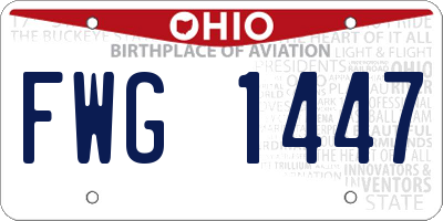 OH license plate FWG1447