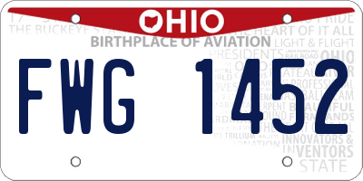 OH license plate FWG1452