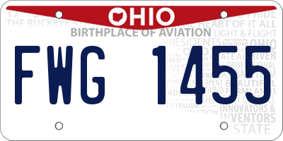 OH license plate FWG1455