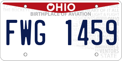 OH license plate FWG1459