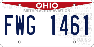 OH license plate FWG1461