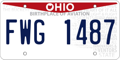 OH license plate FWG1487