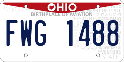 OH license plate FWG1488