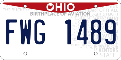 OH license plate FWG1489