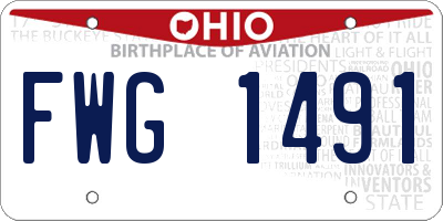 OH license plate FWG1491