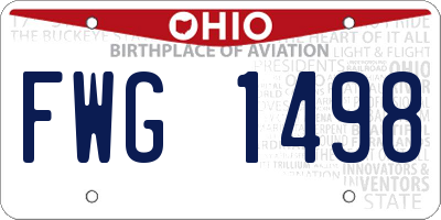 OH license plate FWG1498