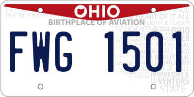 OH license plate FWG1501