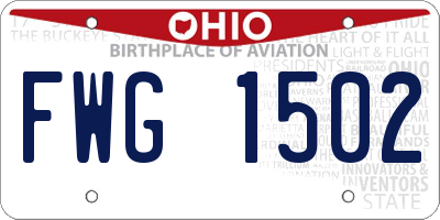 OH license plate FWG1502