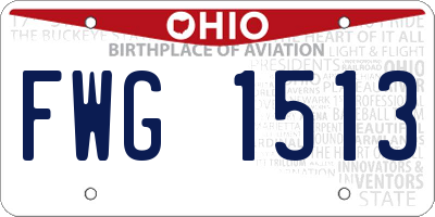 OH license plate FWG1513