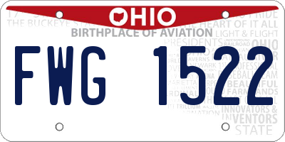 OH license plate FWG1522