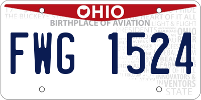 OH license plate FWG1524