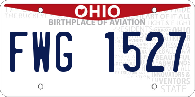 OH license plate FWG1527