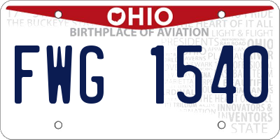 OH license plate FWG1540