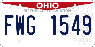 OH license plate FWG1549