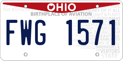 OH license plate FWG1571