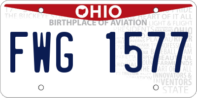 OH license plate FWG1577