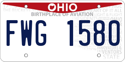 OH license plate FWG1580