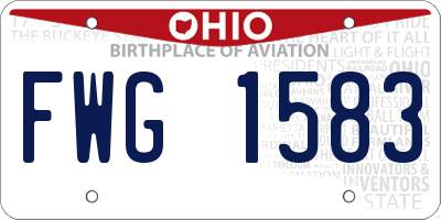OH license plate FWG1583