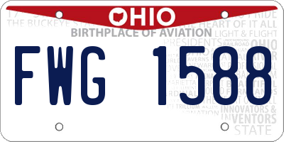 OH license plate FWG1588
