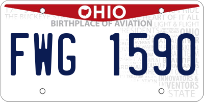 OH license plate FWG1590