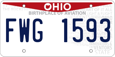 OH license plate FWG1593