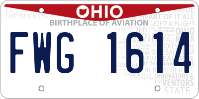 OH license plate FWG1614