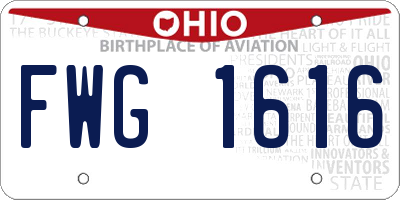 OH license plate FWG1616