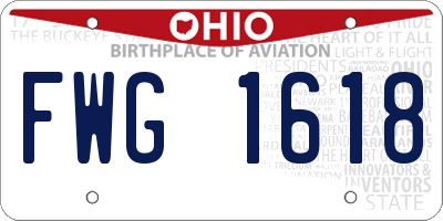 OH license plate FWG1618