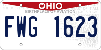 OH license plate FWG1623