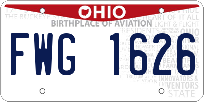 OH license plate FWG1626
