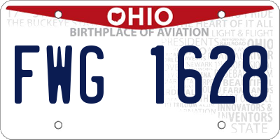 OH license plate FWG1628