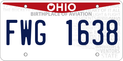 OH license plate FWG1638